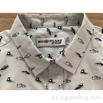 Camisa 100% algodón de manga corta para hombre